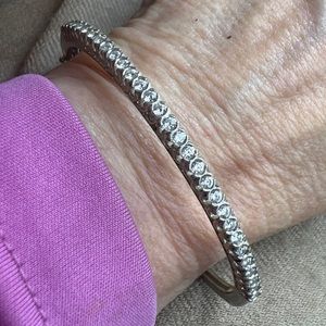 Vintage 925 sterling silver DQ GV China hinged bracelet